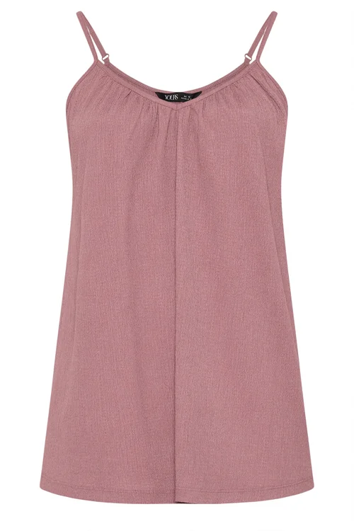 Yours Curve Pink Gathered Swing Vest Top - 18 Image 5