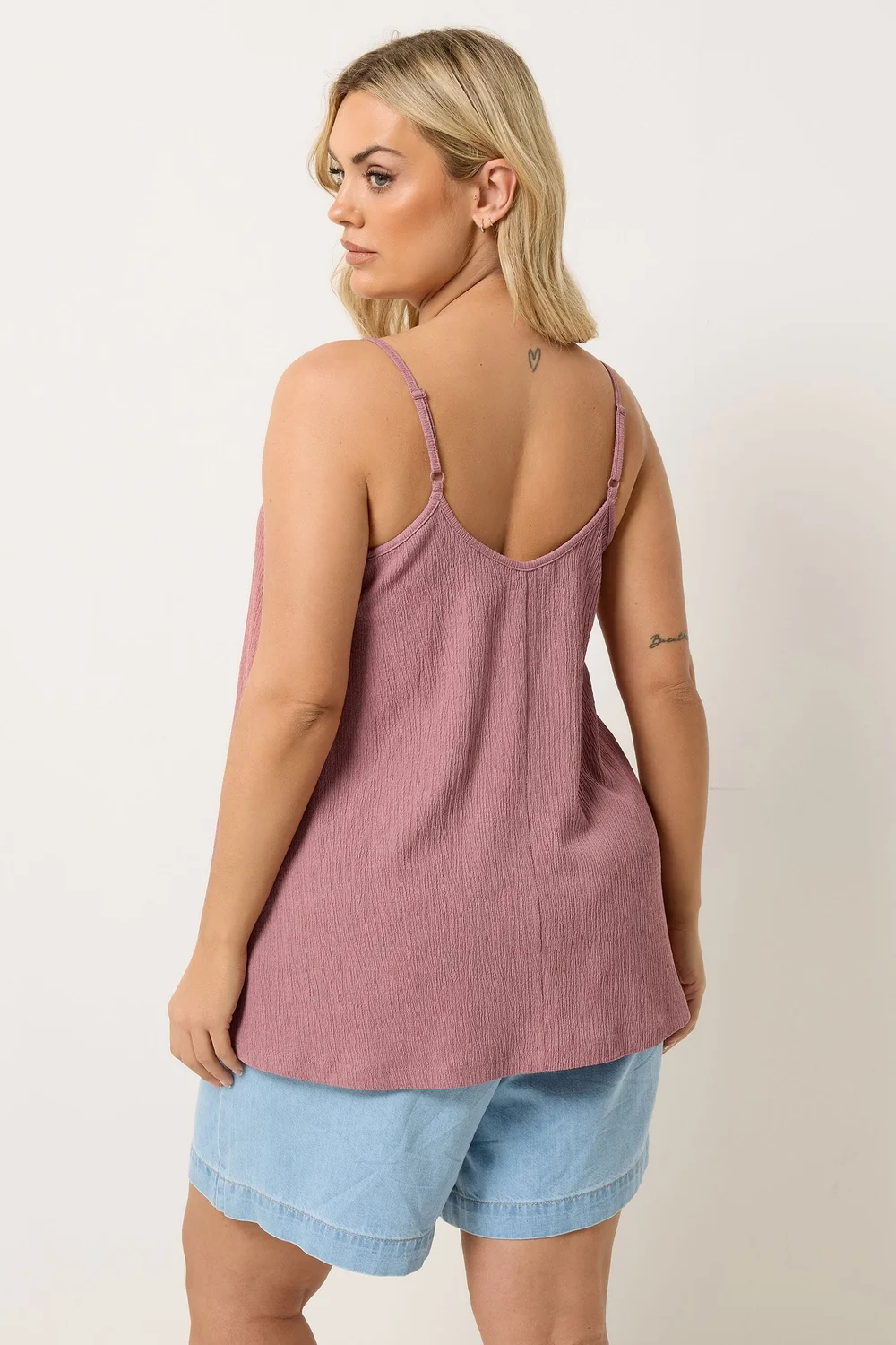 Yours Curve Pink Gathered Swing Vest Top - 18 Image 3