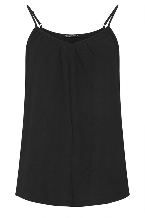 Yours Curve Black Gathered Swing Cami Top - 22-24 Image 5