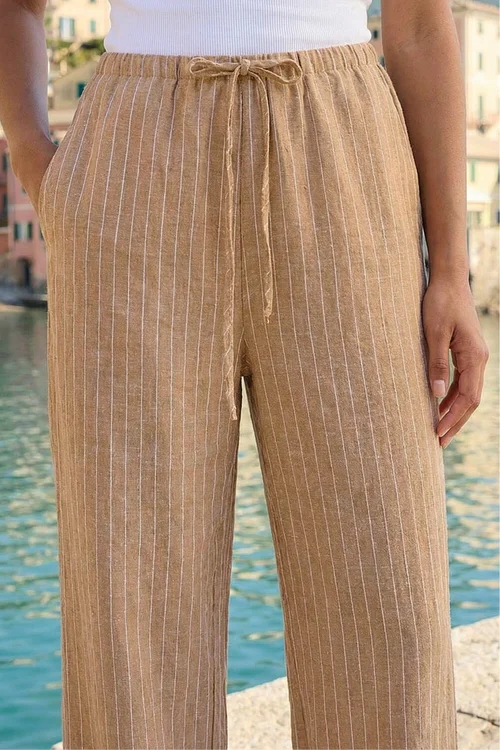 Roman Stone Stripe Tie Waist Pocket Trouser - 18 Image 4