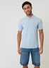Threadbare Blue Basket Stitch Short Sleeve Knitted Polo - XL Image 1