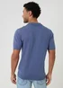Threadbare Blue Knitted Short Sleeve Trophy Neck Polo - S Image 2
