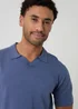 Threadbare Blue Knitted Short Sleeve Trophy Neck Polo - S Image 4