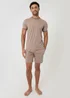 Threadbare Stone Contrast Binding Short Lounge Set - M Image 3