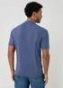 Threadbare Blue Cotton Textured Stripe Knitted Polo - S Image 2