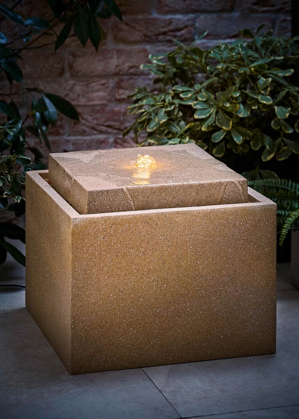 ValueLights Solar Square Water Fountain Feature - One Size Image 2