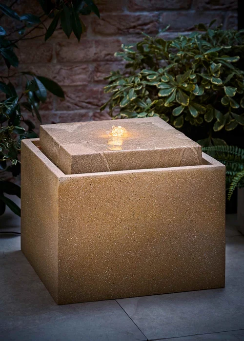 ValueLights Solar Square Water Fountain Feature - One Size Image 2