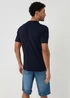 Threadbare Navy Quarter Zip Knitted Polo - L Image 2