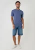 Threadbare Blue Knitted Quarter Zip Polo With Contrast Tipping - L Image 3