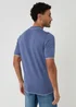 Threadbare Blue Knitted Quarter Zip Polo With Contrast Tipping - L Image 2