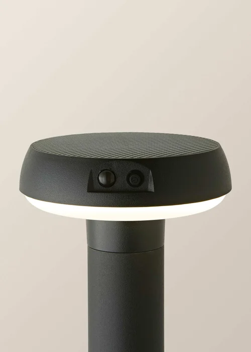 ValueLights LED Matt Black Solar Bollard Light - One Size Image 4