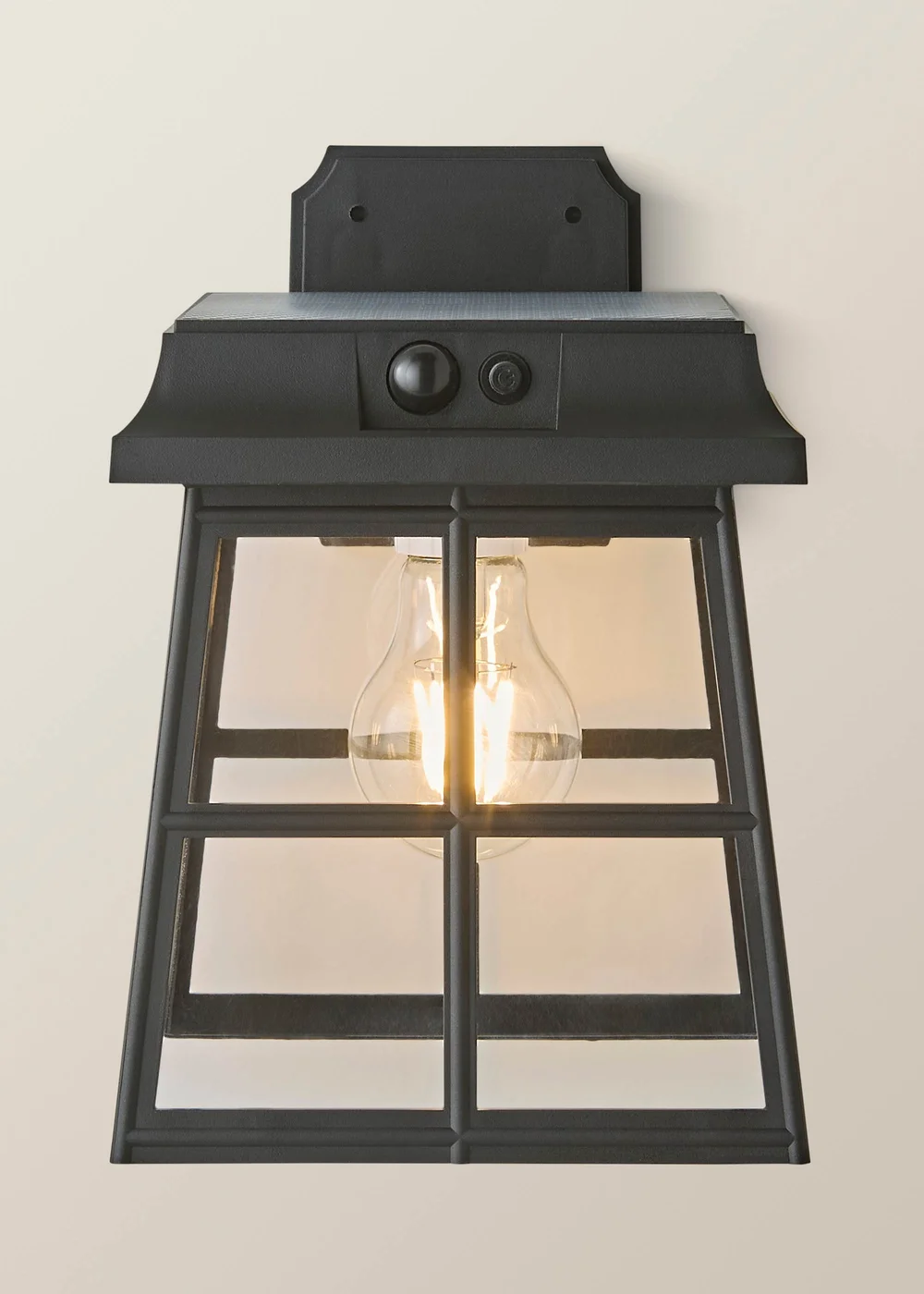 ValueLights LED Matt Black Panel Solar Wall Light - One Size Image 3