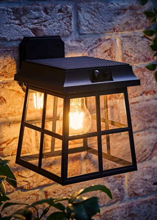 ValueLights LED Matt Black Panel Solar Wall Light - One Size Image 2