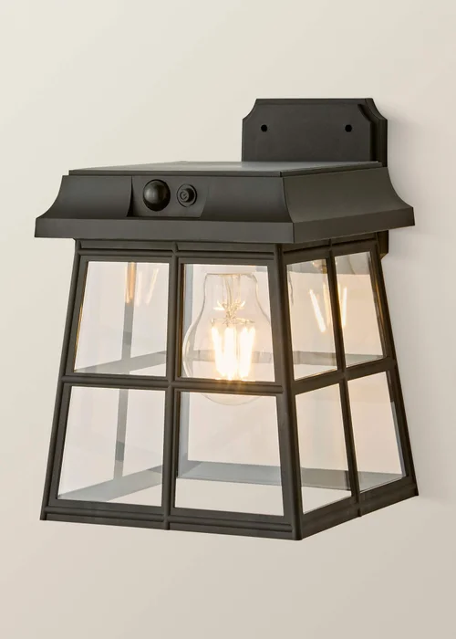 ValueLights LED Matt Black Panel Solar Wall Light - One Size Image 4