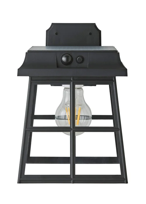 ValueLights LED Matt Black Panel Solar Wall Light - One Size Image 5