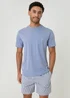 Threadbare Blue Stripe Short Pyjama Set - L Image 1