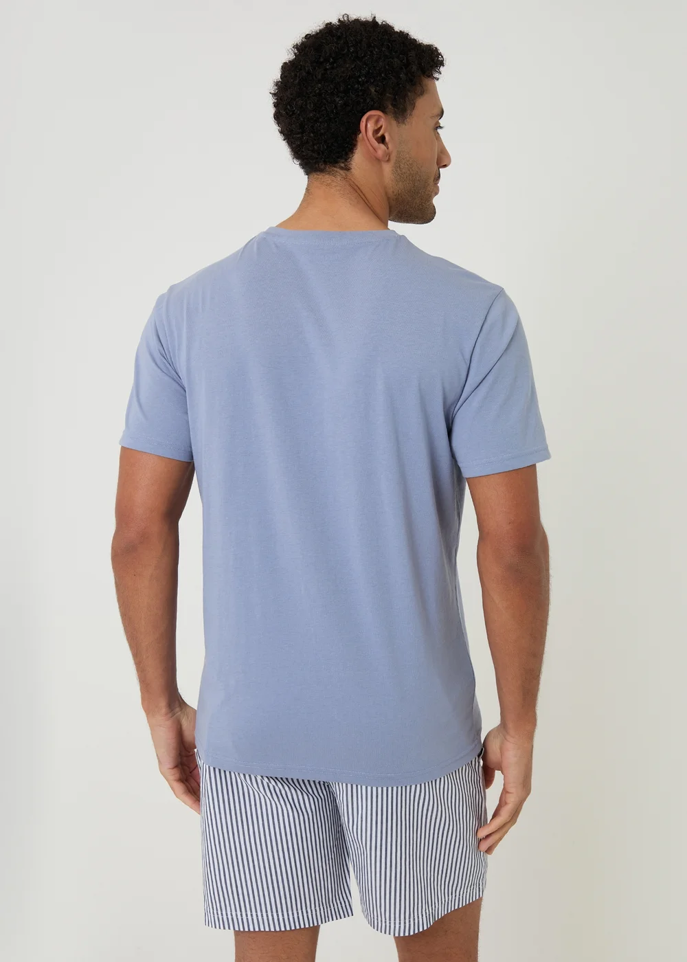 Threadbare Blue Stripe Short Pyjama Set - L Image 2