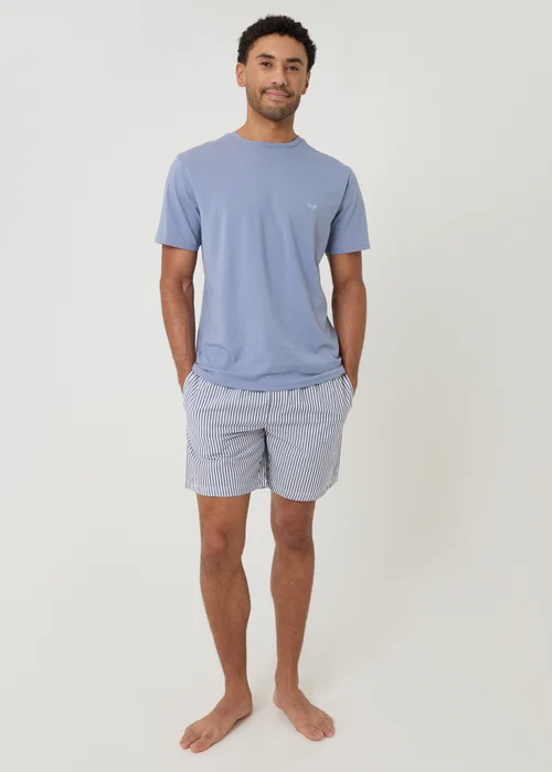 Threadbare Blue Stripe Short Pyjama Set - L Image 3
