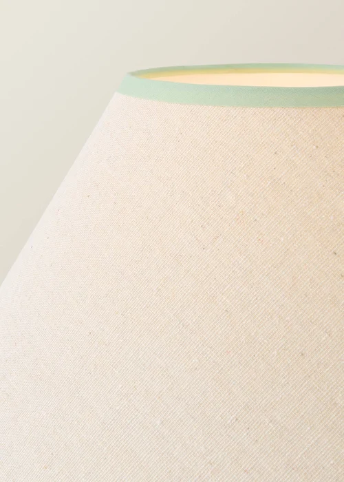 ValueLights Bobble Walnut Floor Lamp with Green Trim Scallop Shade - One Size Image 3