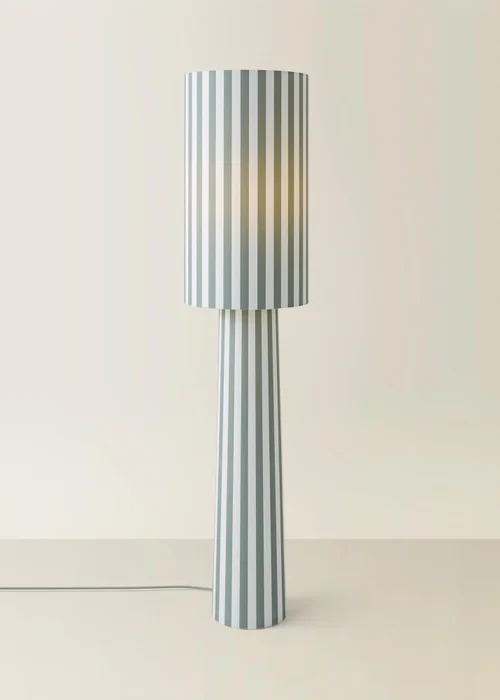 ValueLights Thorley Green Stripe Midi Floor Lamp - One Size Image 3