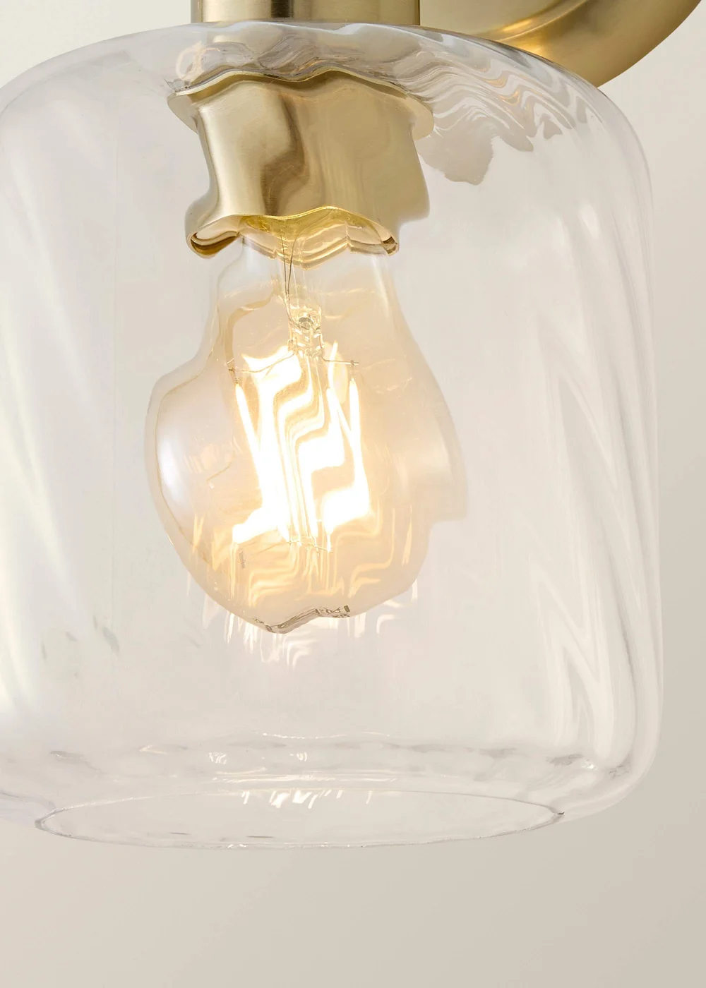 ValueLights Emery Clear Swirl Brushed Gold Wall Light - One Size Image 4