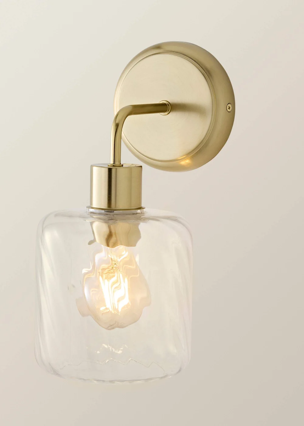 ValueLights Emery Clear Swirl Brushed Gold Wall Light - One Size Image 3