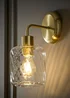 ValueLights Emery Clear Swirl Brushed Gold Wall Light - One Size Image 1