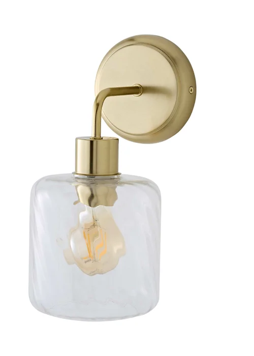 ValueLights Emery Clear Swirl Brushed Gold Wall Light - One Size Image 5