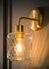ValueLights Emery Clear Swirl Brushed Gold Wall Light - One Size Image 2
