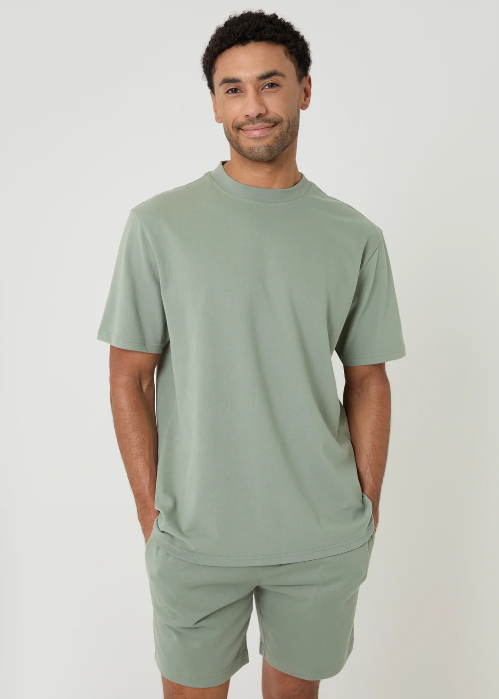 Threadbare Green Relaxed Fit Short Lounge Set - M Image 1