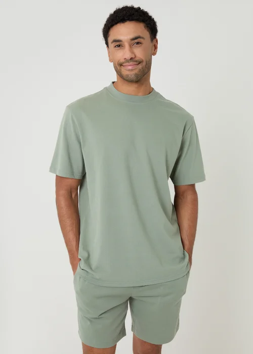 Threadbare Green Relaxed Fit Short Lounge Set - M Image 1