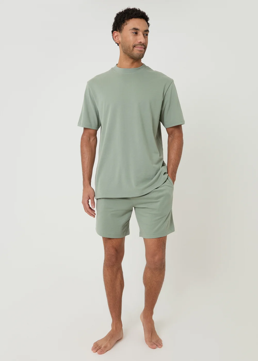 Threadbare Green Relaxed Fit Short Lounge Set - M Image 3