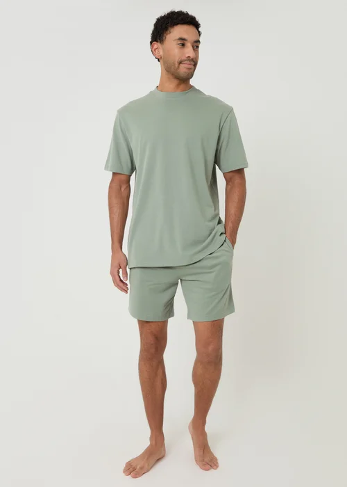 Threadbare Green Relaxed Fit Short Lounge Set - M Image 3