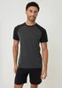 Threadbare Black Raglan Short Sleeve Top & Shorts Lounge Set - XL Image 1