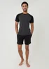 Threadbare Black Raglan Short Sleeve Top & Shorts Lounge Set - XL Image 3