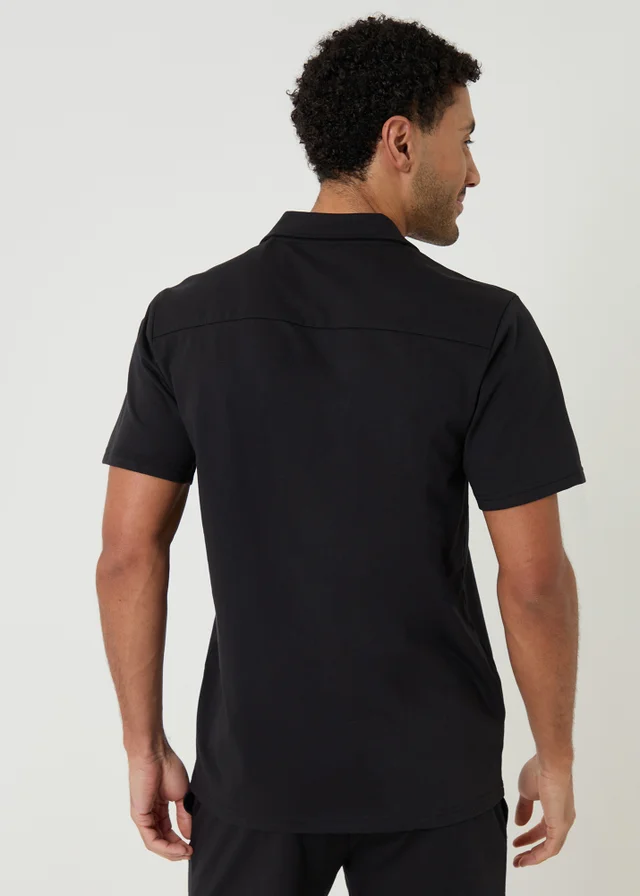 Threadbare Black Cotton Shirt & Shorts Lounge Set