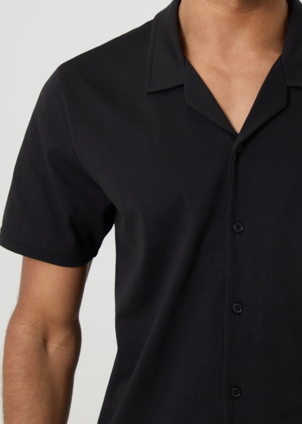 Threadbare Black Cotton Shirt & Shorts Lounge Set - S Image 4