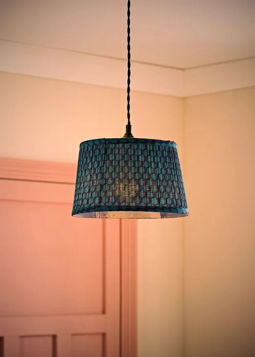 ValueLights Malina Double Teal Pleated Taper Shade Small - One Size Image 2