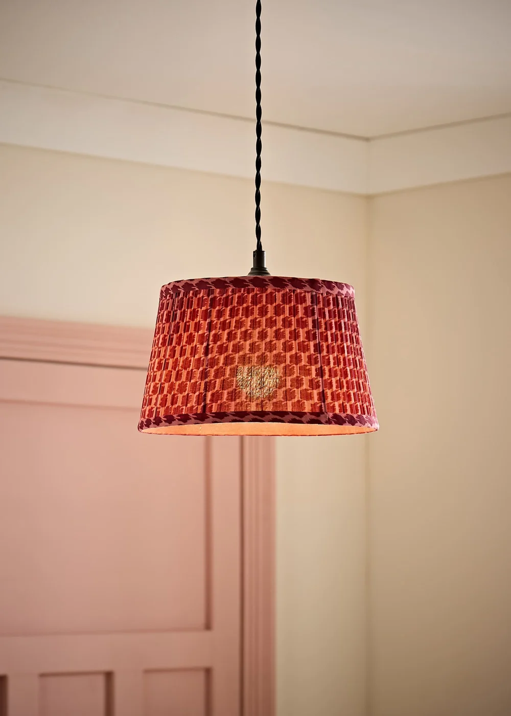 ValueLights Malina Double Pink Pleated Taper Shade Small - One Size Image 1