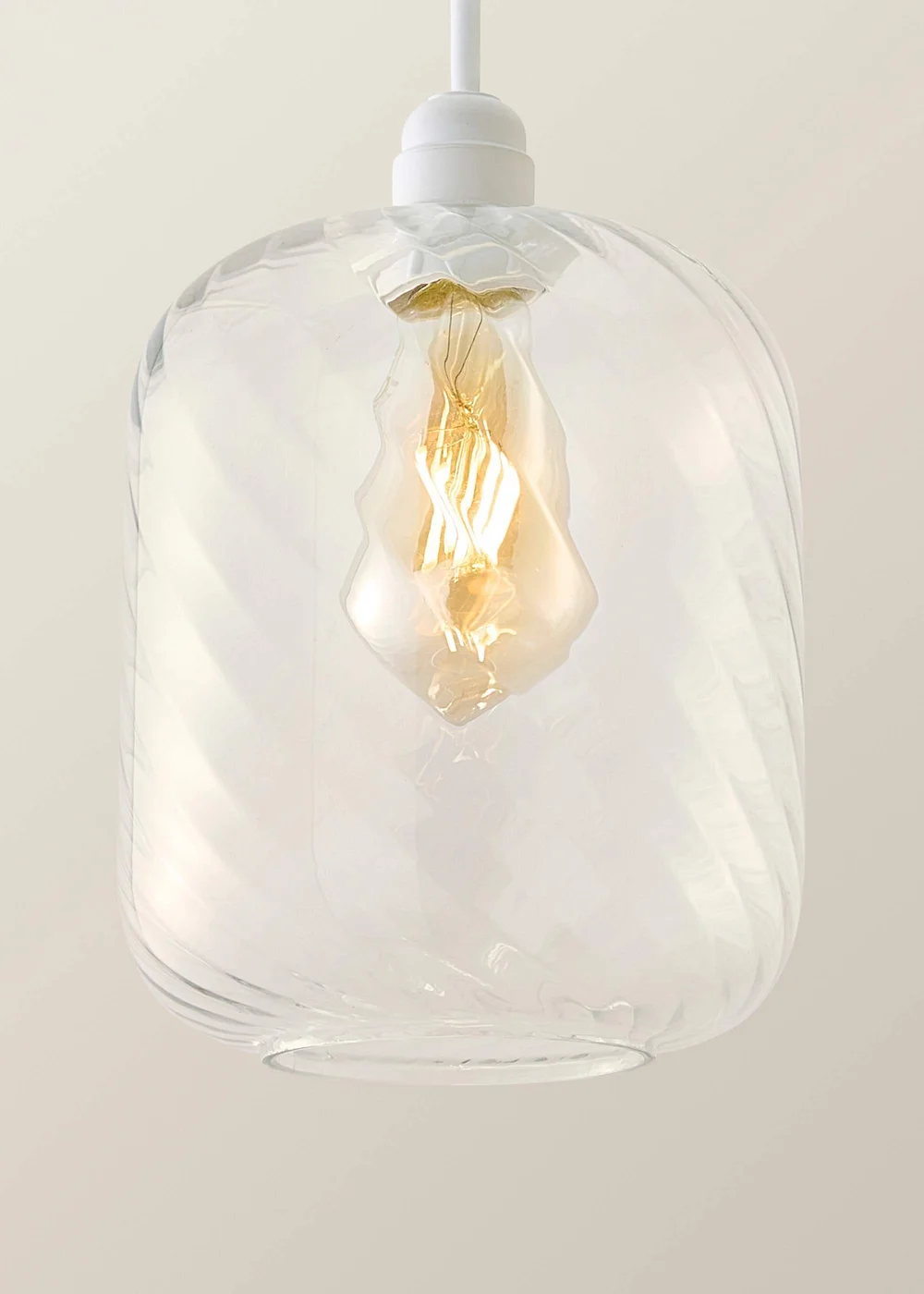 ValueLights Emery Clear Oval Swirl Glass Shade - One Size Image 3