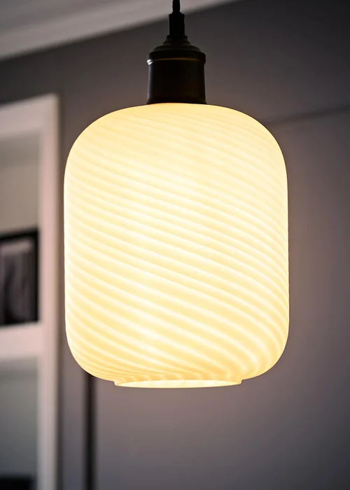 ValueLights Emery Frosted Oval Swirl Glass Shade - One Size Image 2