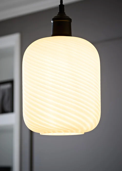 ValueLights Emery Frosted Oval Swirl Glass Shade - One Size Image 1