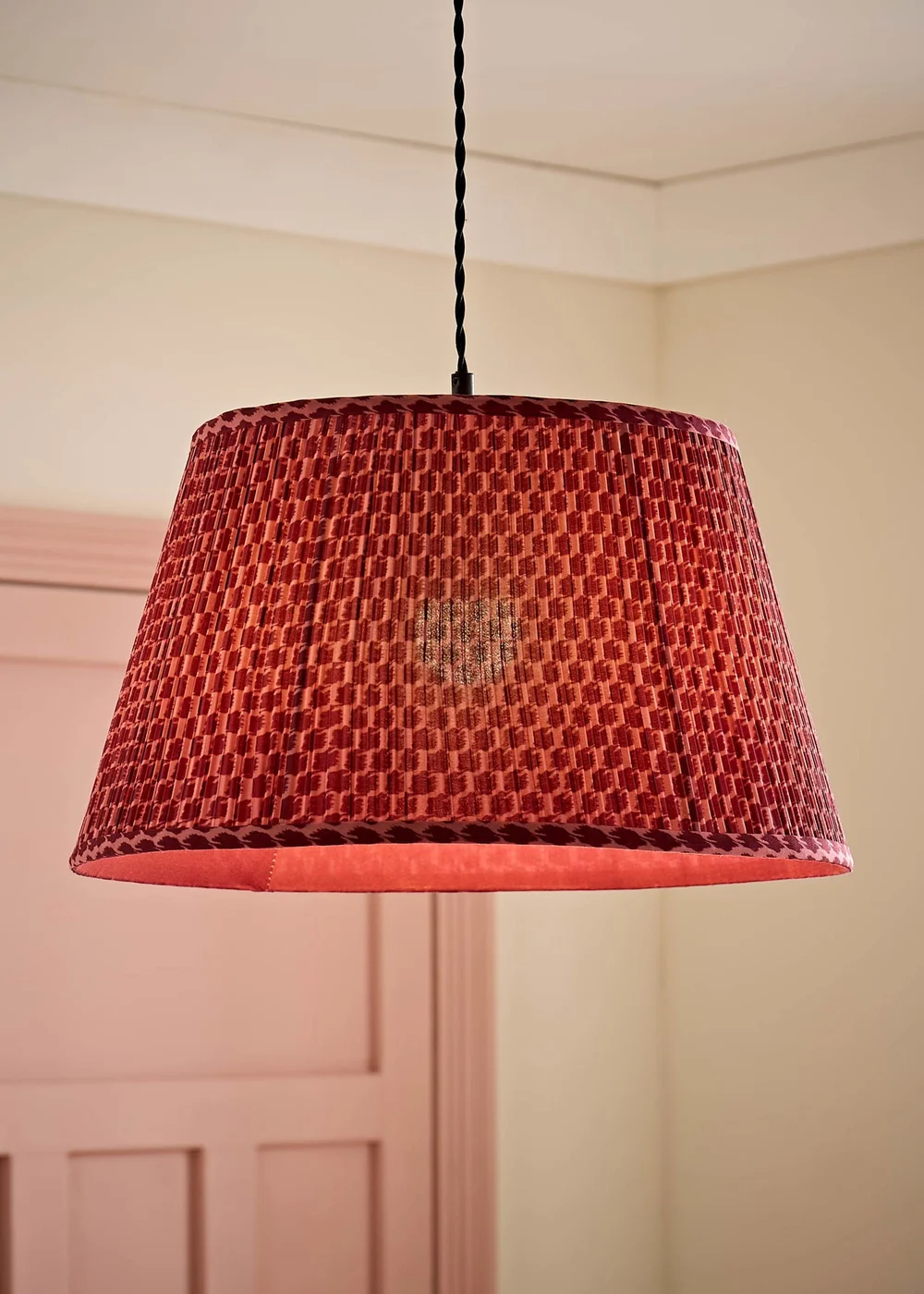 ValueLights Malina Double Pink Pleated Taper Shade Large - One Size Image 1