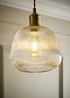 ValueLights Delora Ribbed Glass Bell Pendant Shade - One Size Image 1