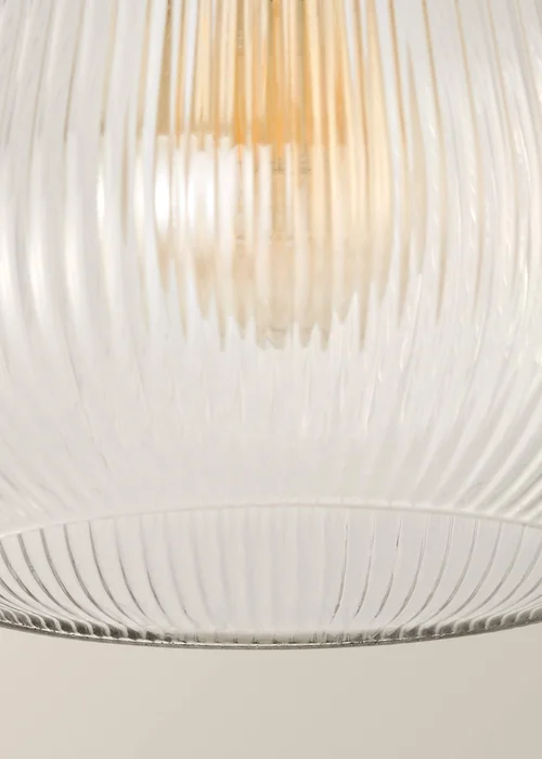 ValueLights Delora Ribbed Glass Bell Pendant Shade - One Size Image 6