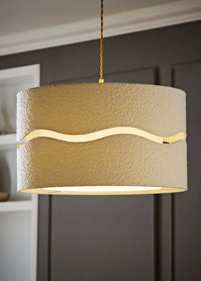 ValueLights Livie Extra Large Wave Boucle Shade (50cm)