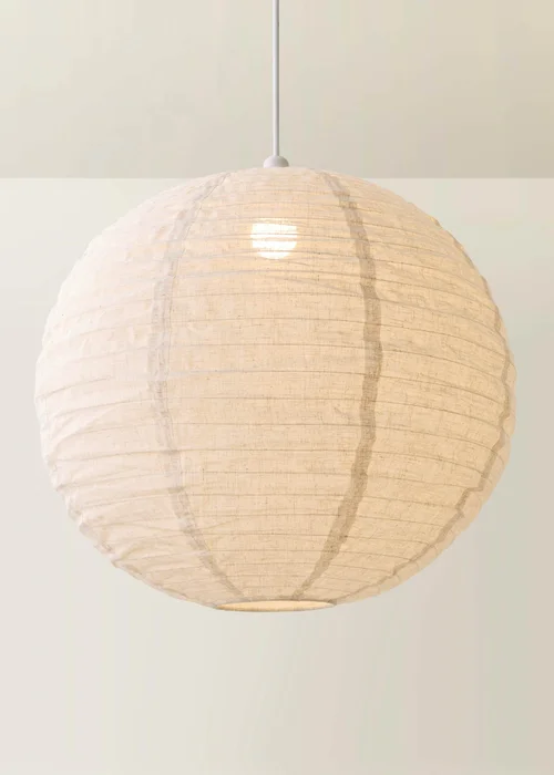 ValueLights Etta Extra Large Linen Globe Shade (60cm) - One Size Image 3