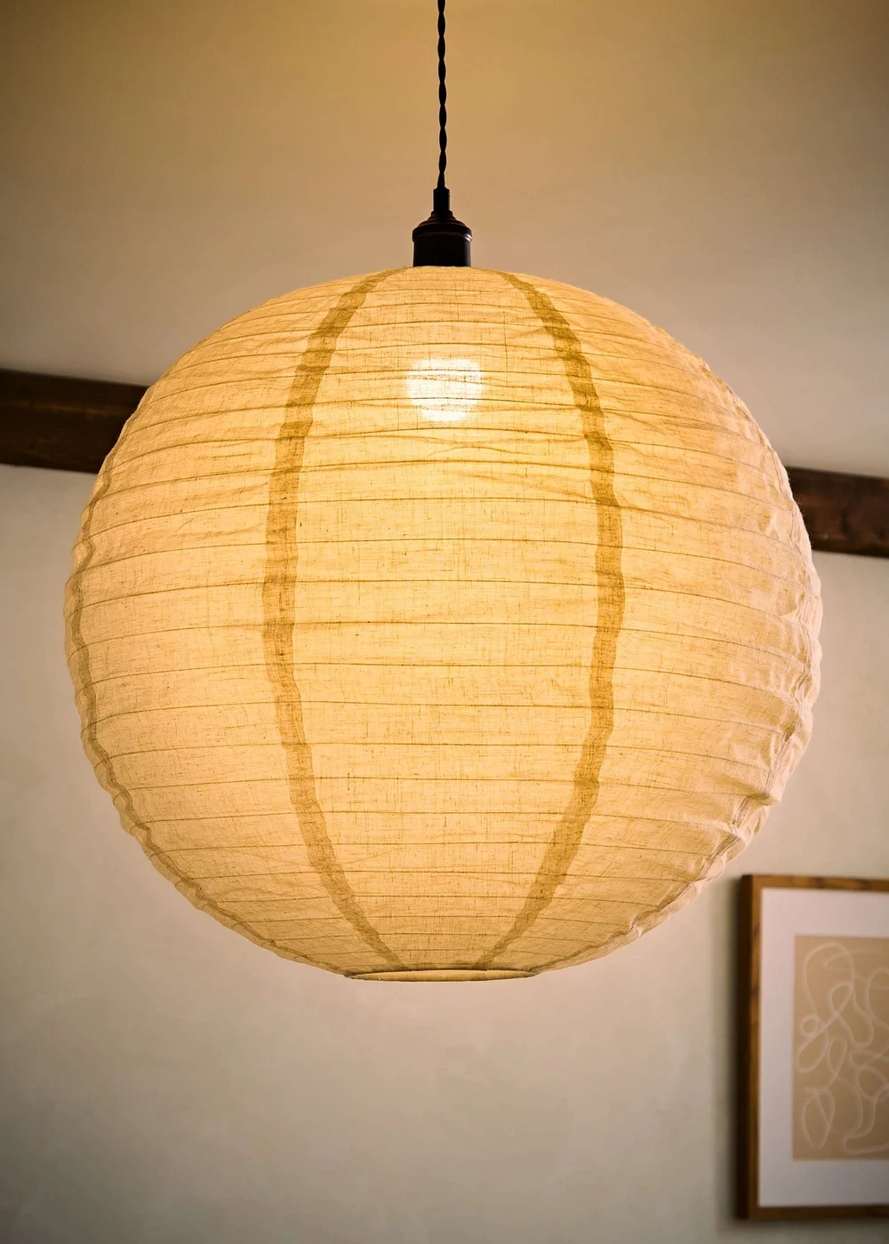 ValueLights Etta Extra Large Linen Globe Shade (60cm) - One Size Image 2