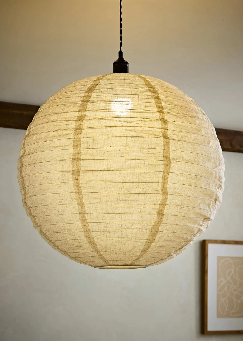 ValueLights Etta Extra Large Linen Globe Shade (60cm) - One Size Image 1