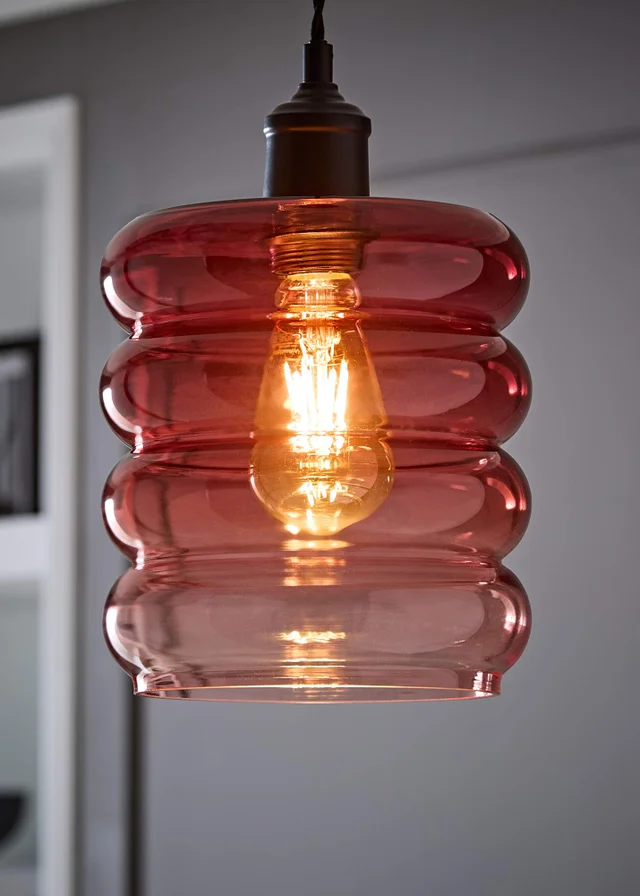 ValueLights Giselle Berry Stacked Glass Easy Fit Shade